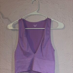 Urban Outfitters Purple Asymmetrical Crop Tank Top